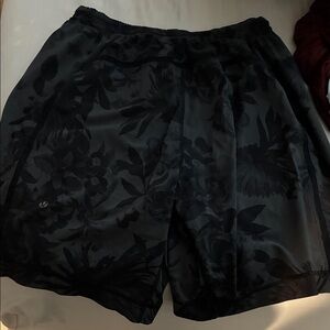 lululemon athletica Black Floral Athletic Shorts